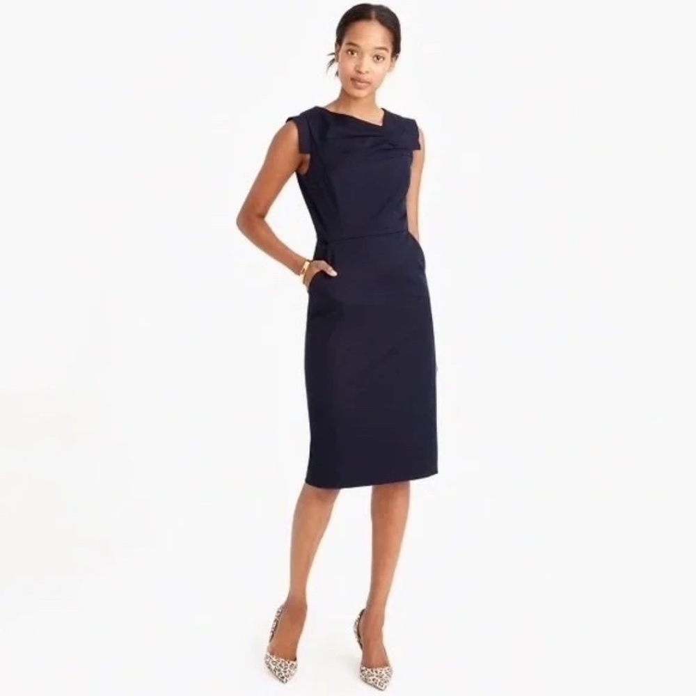 J. Crew Navy Promotion Dress in Wool Size 2